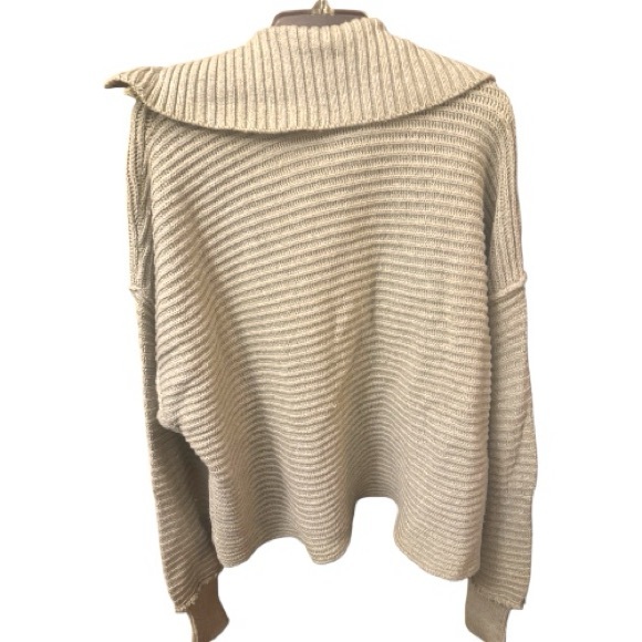 Free People V-Neck Oatmeal Sweater - Picture 2 of 10